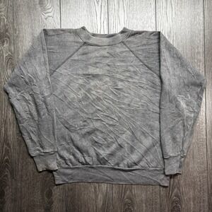 Vintage 80s Pannill Sweatshirt Mens Large Gray Raglan Blank Made in USA Pullover